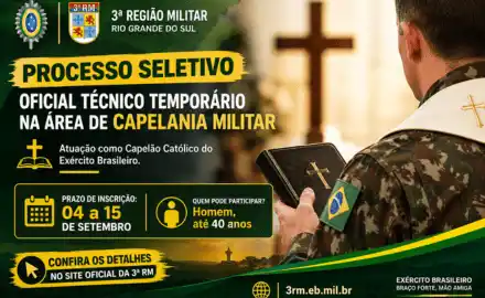 Processo seletivo de Capelão Militar