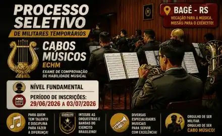 Miltares Temmporários para Músicos - Bagé/RS