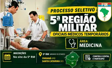 Processo seletivo de Militares Temporários da 5ª RM - Médicos