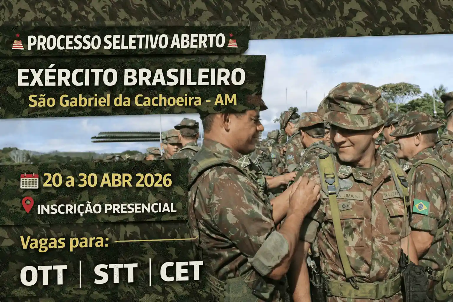 Miltares Temmporários para São Gabriel da Cachoeira-AM