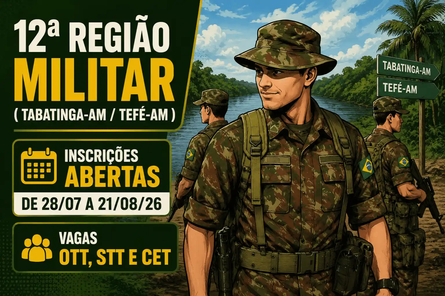 Miltares Temmporários para Tabatinga e Tefé-AM