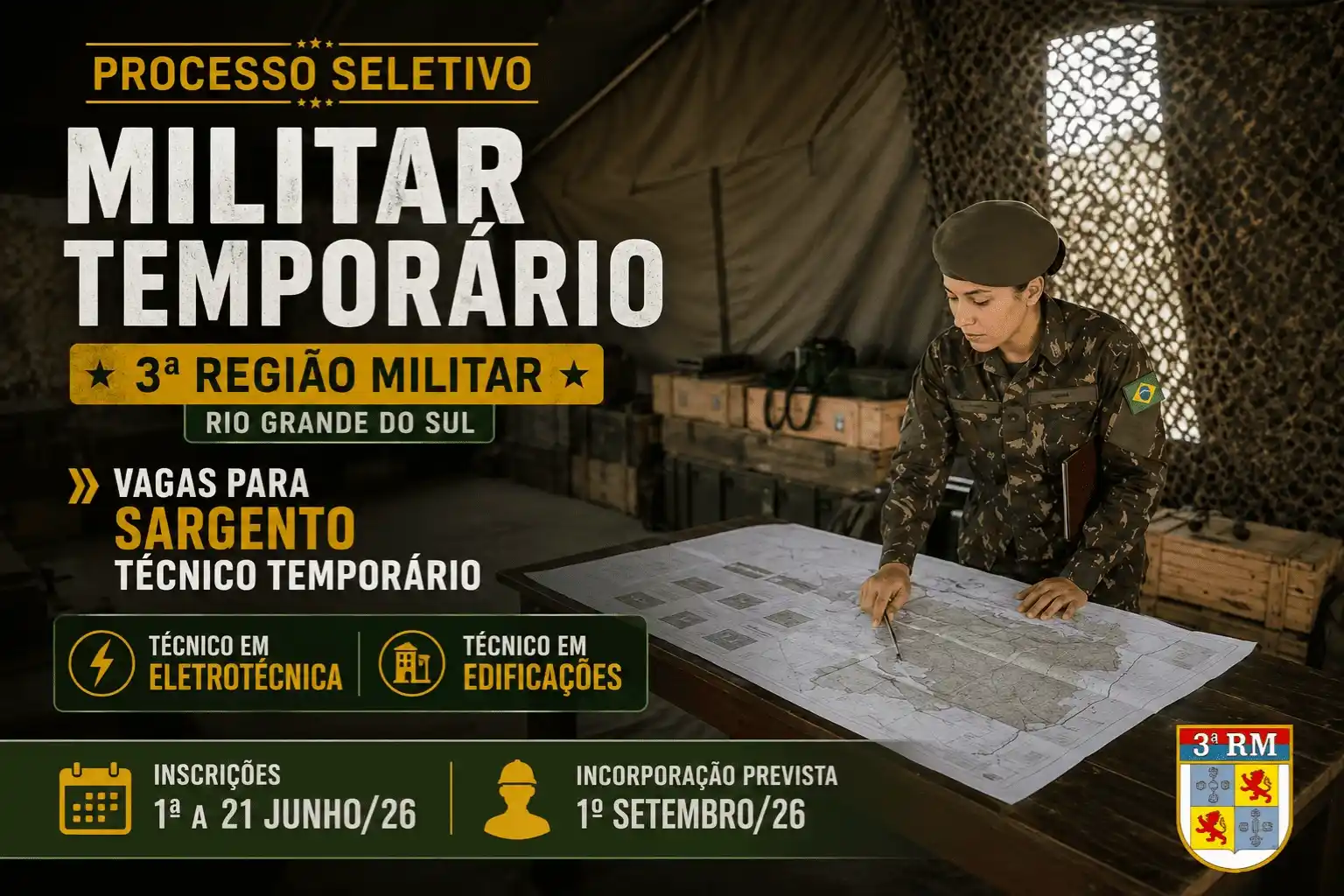 Eletrotécnica e Edificações para 3ª Região Militar