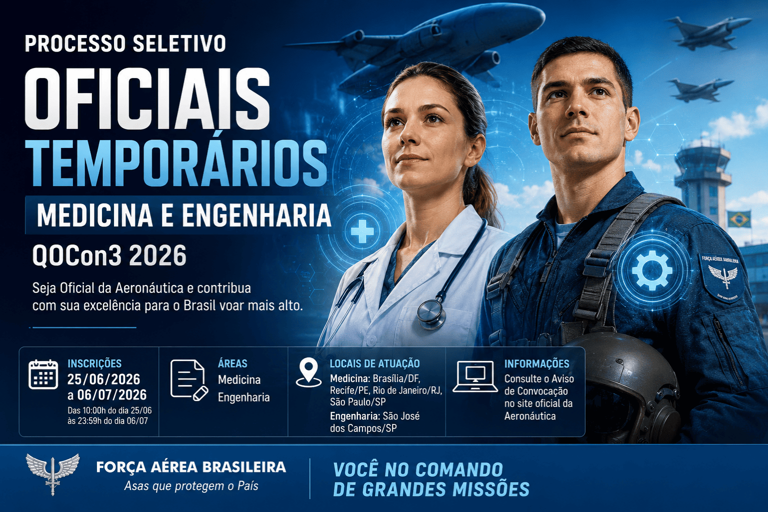 Processo Seletivo de Oficial Superior Temporário da Aeronáutica - QOCON3
